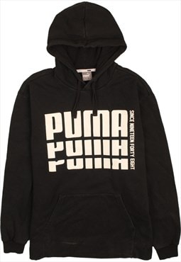 Vintage 90's Puma Hoodie Spellout Black Large