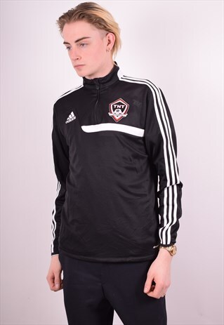 ADIDAS MENS VINTAGE TNT DYNAMITE TRACKSUIT TOP MEDIUM BLACK