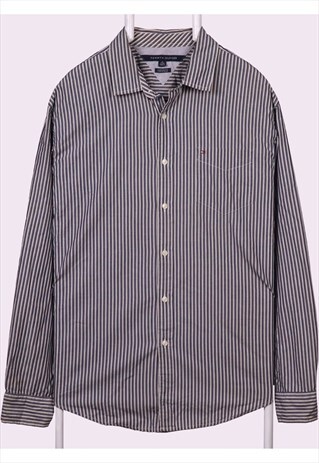 TOMMY HILFIGER 90'S LONG SLEEVE BUTTON UP STRIPED SHIRT XLAR