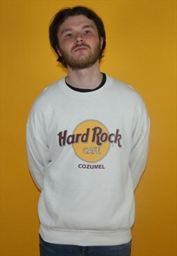 Vintage Y2K Hard Rock Cafe Cozumel White Jumper / Sweatshirt
