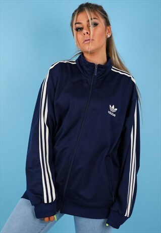 VINTAGE ADIDAS TRACK JACKET IN BLUE NJ681