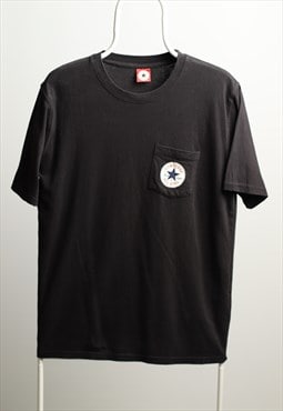 Vintage Converse Logo T-shirt Black Size L