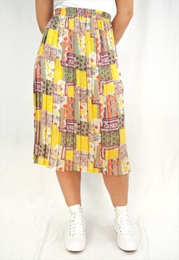 Abstract print vintage midi skirt 