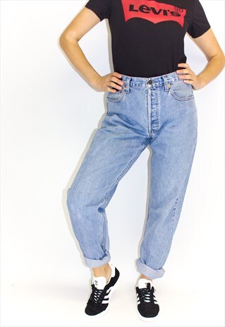 VINTAGE SUPER HIGH WAIST ORANGE TAB LEVI'S MOM JEANS