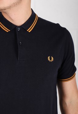 Vintage Fred Perry Polo Shirt in Navy Short Sleeve Medium