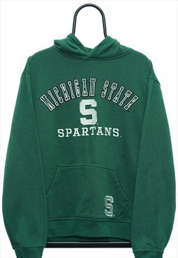 Vintage NCAA Michigan Spartans Green Hoodie Womens