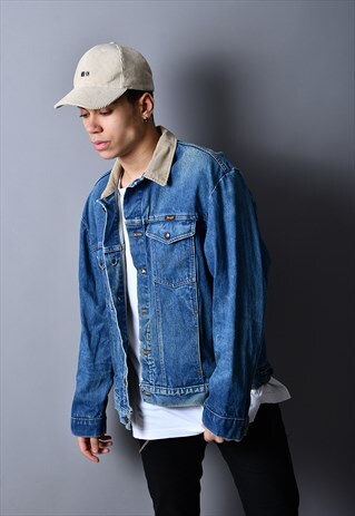 WRANGLER CORDUROY COLLAR DENIM JACKET DJ2086