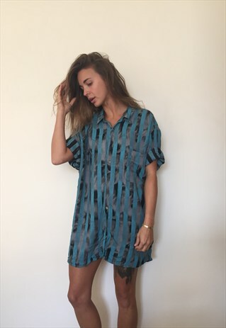 CRAZY PATTERNED VINTAGE RETRO FESTIVAL OVERSIZED SHIRT