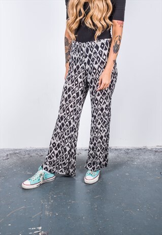 VINTAGE GREY PATTERNED TROUSERS