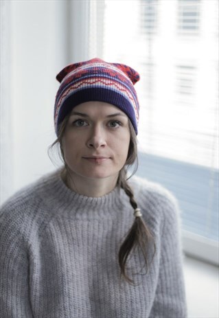 VINTAGE 80'S PATTERNED SCANDI STYLE HAT
