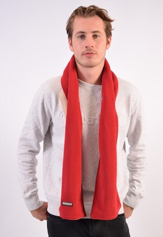 VINTAGE NAPAPIJRI FLEECE SCARF RED
