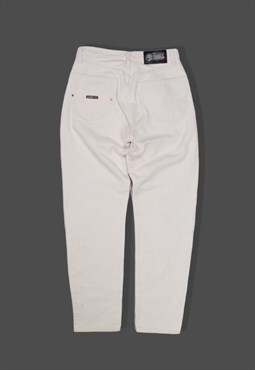 Vintage 90s Schott Straight-Leg Denim Jeans in White