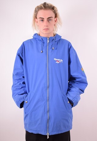 REEBOK MENS VINTAGE JACKET LARGE BLUE 90S