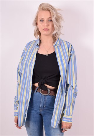 RALPH LAUREN WOMENS VINTAGE SHIRT XL BLUE 90S