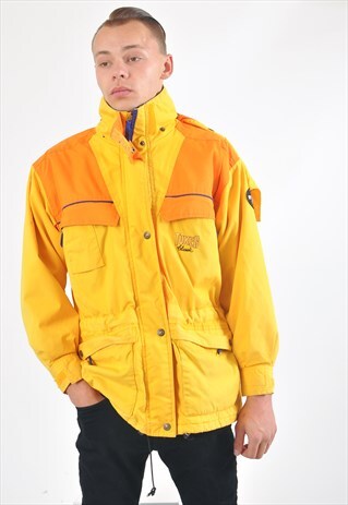 VINTAGE 90'S PARKA JACKET IN YELLOW