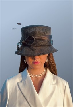  Vintage Black Occasion Funeral Hat