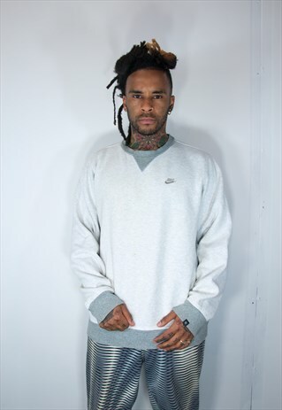 NIKE GREY EMBROIDED SWEATSHIRT