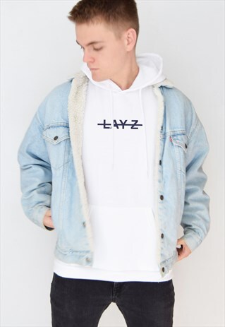 WHITE LAY-Z (NAVY) HOODIE