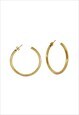 GOLD MEDIUM BASIC SEMI-OPEN HOOP EARRINGS