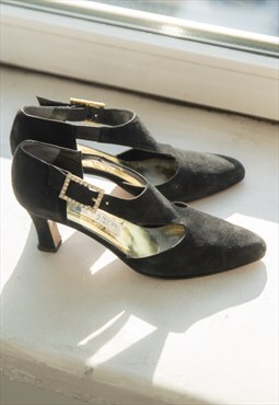 Vintage 80's Black Suede Shoes