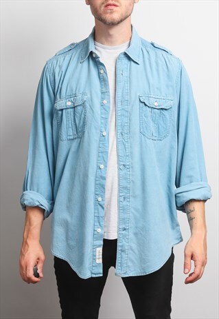 VINTAGE CORDUROY SHIRT BLUE