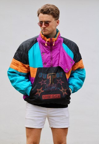 ETIREL RETRO 90S DISCO 1/4 ZIP JACKET