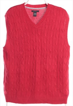 Nautica 90's Knitted Vest Jumper Xlarge Red