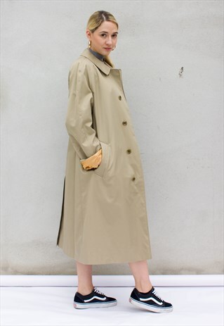 VINTAGE RODUM OVERSIZED FIT CHECKED TRENCH COAT