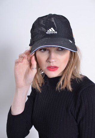 VINTAGE ADIDAS BASEBALL CAP HAT BLACK