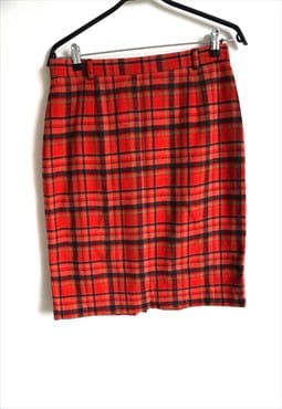 Vintage 90s Fall Skirt Mini Red Check School girl Student