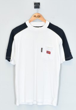 Vintage Napapijri T-Shirt White Medium