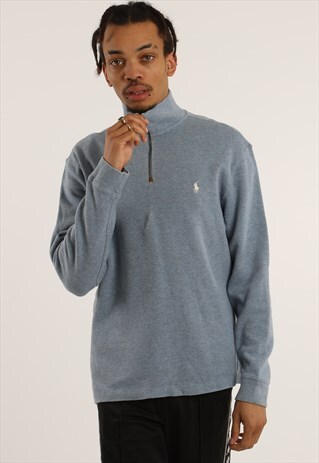 VINTAGE RALPH LAUREN EMBROIDERED 1/4 ZIP SWEATSHIRT