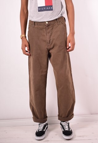 CARHARTT MENS VINTAGE JEANS W34 L34 BROWN 90S