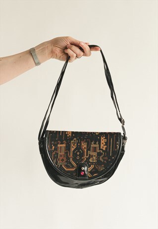 VINTAGE 80S' VINYL GOBELIN SHOULDER BAD