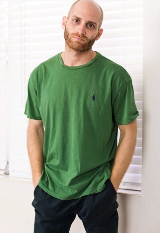 VINTAGE POLO RALPH LAUREN T-SHIRT LOGO 90S S 5.7