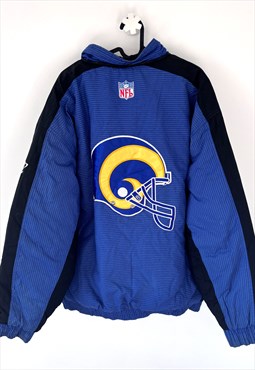 Vintage St Louis rams NFL blue puffer coat jacket large 90s