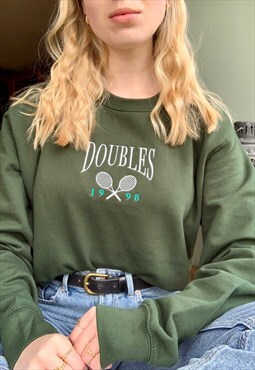 Tennis Doubles Embroidered Sweatshirt