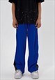 BLUE SPORTY RELAXED FIT PANTS TROUSERS