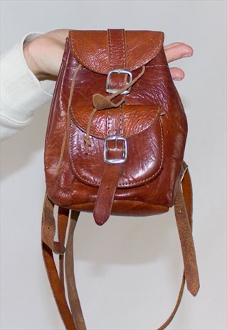 VINTAGE 90'S MLEATHER BACK PACK