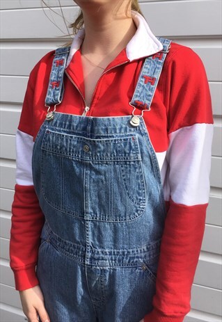 WOMENS TOMMY HILFIGER LONG DUNGAREES FESTIVAL DENIM JEANS
