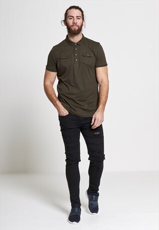 MENS BRAVE SOUL POCKET FRONT POLO SHIRT