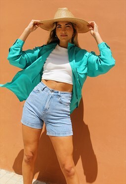 Turquoise Long Sleeve Relaxed Fit Shirt