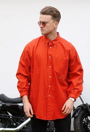 TOMMY HILFIGER USA TANGELO ORANGE VINTAGE SHIRT