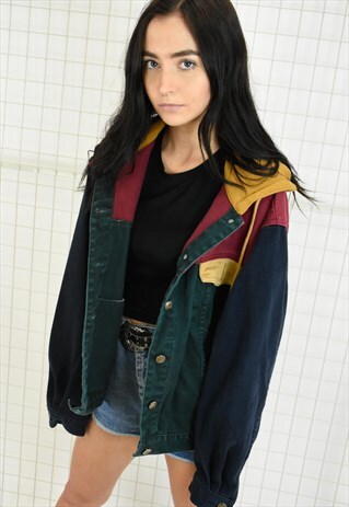 VINTAGE COLOUR PATCHED DENIM JACKET