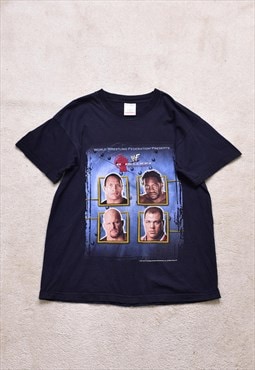 Vintage 2001 Screen Stars WWF Rebellion Black Print T Shirt