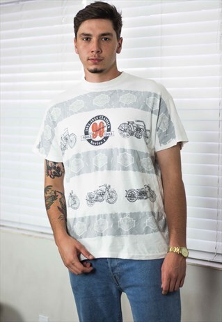VINTAGE HARLEY DAVIDSON T-SHIRT LOGO 90S L 7.6