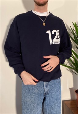 vintage american college navy sweatshirt 