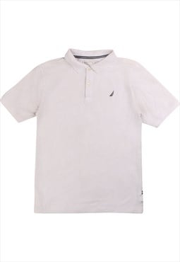 Nautica  Short Sleeve Button Up Polo Shirt XLarge White