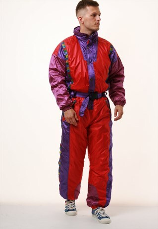 90S VINTAGE OLDSCHOOL LETS JET WARM SKI SHELL OVERALLS 15938