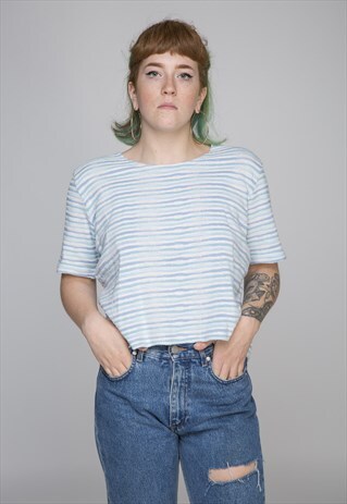 VINTAGE BLUE STRIPED TOP